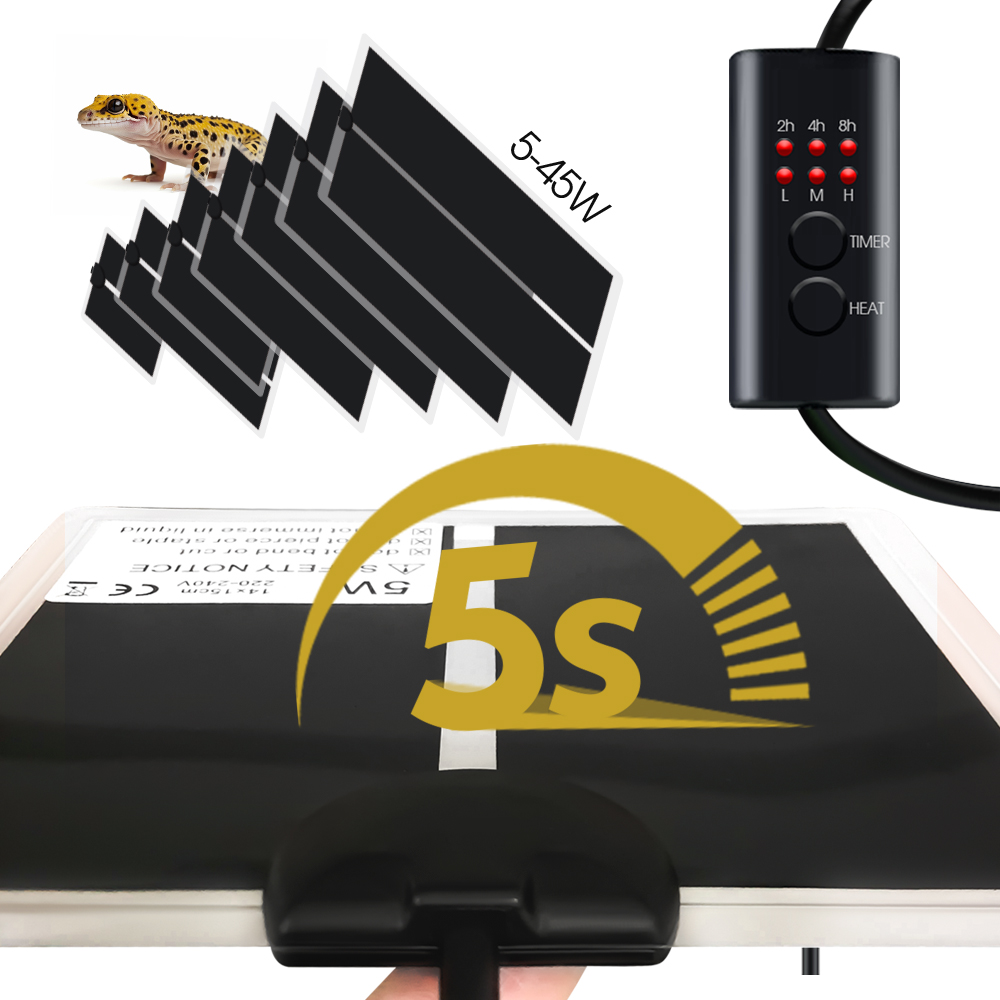 Reptile Heating Mat - EU Plug 5-20W Reptiles Adjustable Temperature