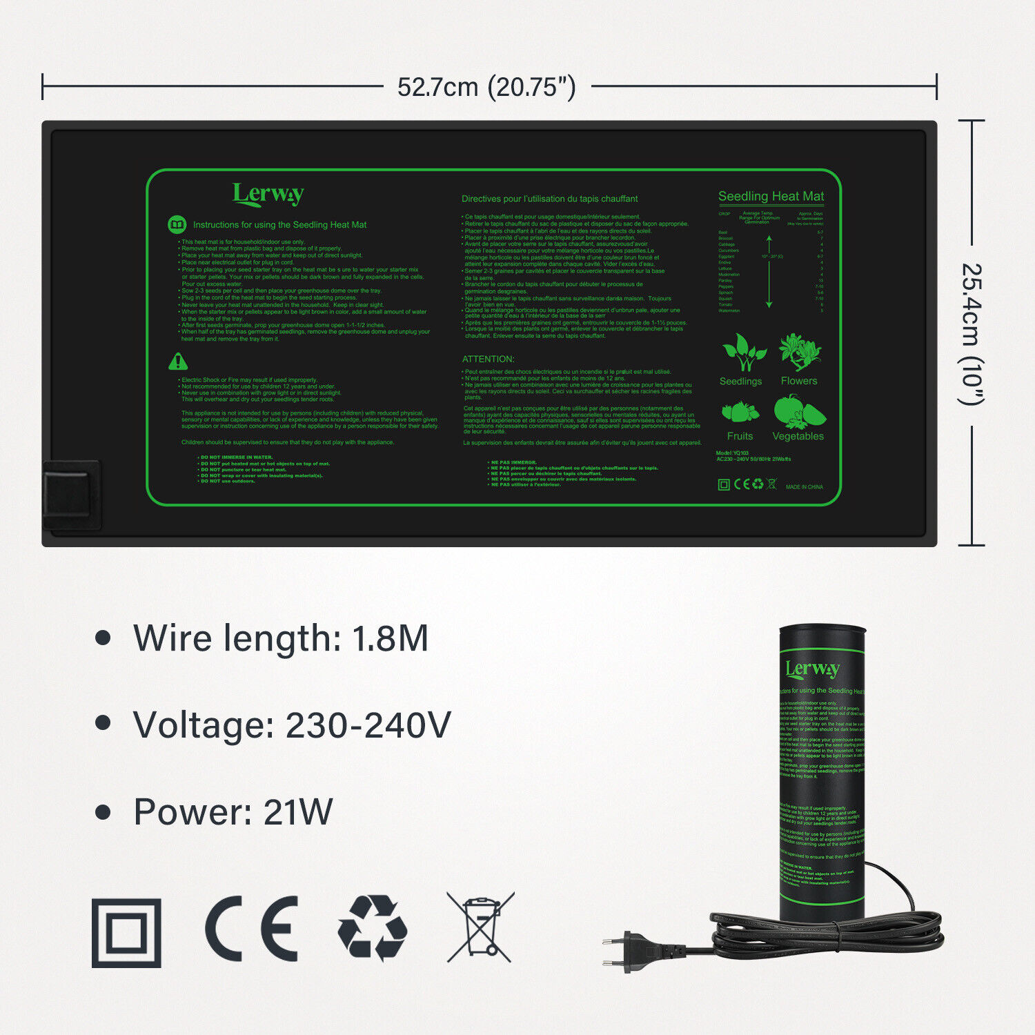 LERWAY 21W Seedling Heating Ma - đánh giá và giá Reptile Heating Mat